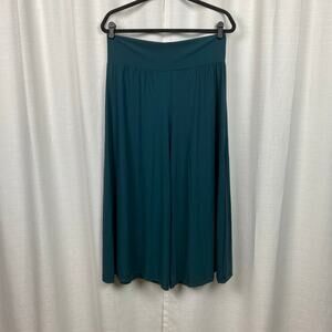 Bryn Walker Green Aqua Wide Leg Cropped Gaucho Culotte Pants Sz.L